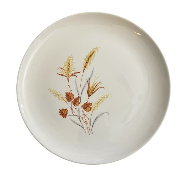 Vintage Taylor Smith & Taylor Autumn Harvest 10" Ceramic Dinner Plate MCM - Picture 2 of 8